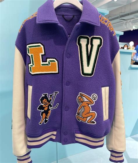 louis vuitton varsity jacket baby blue|louis vuitton varsity jacket men.